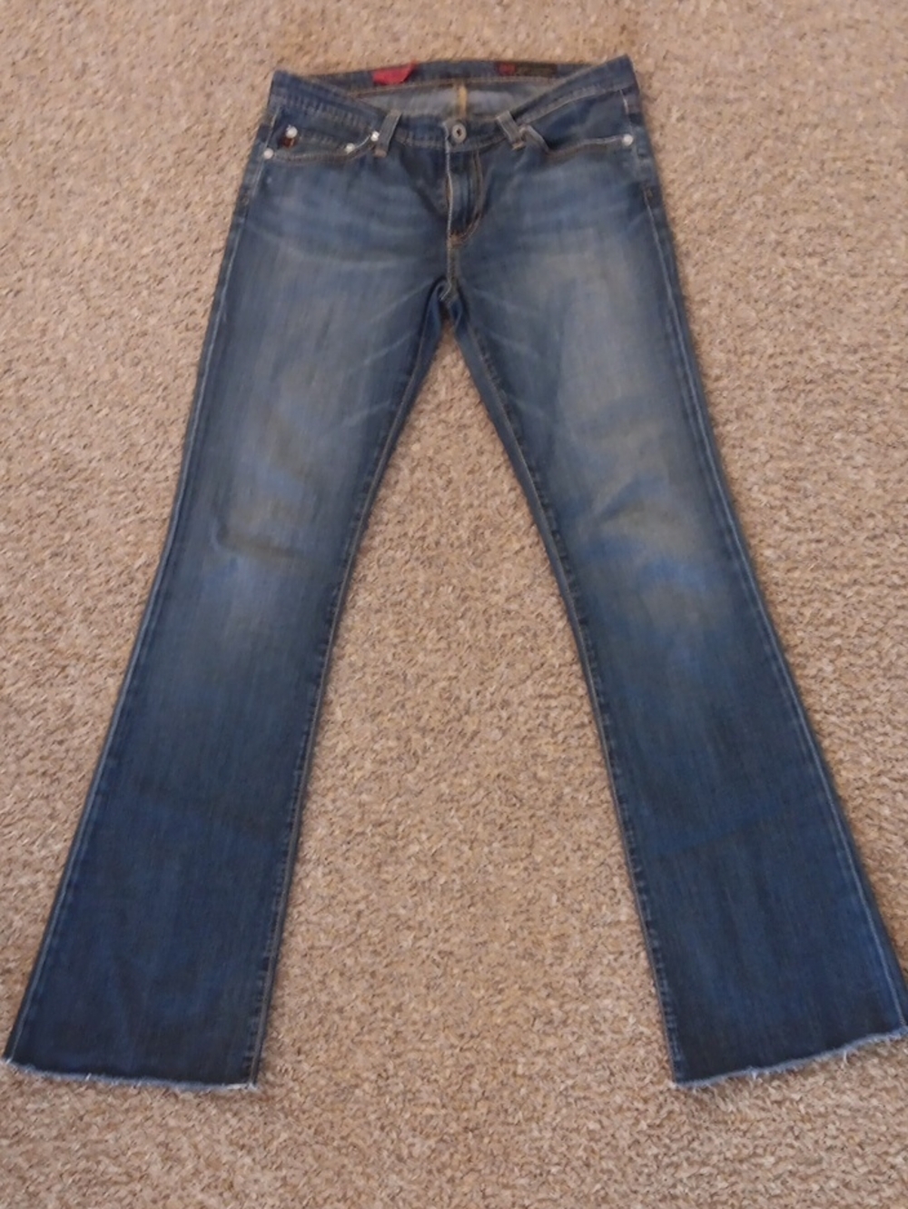 Ag Adriano Goldschmied Women's Flared Jeans in Medium Blue Wash
